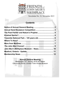 Contents - Friends of John Muir`s Birthplace