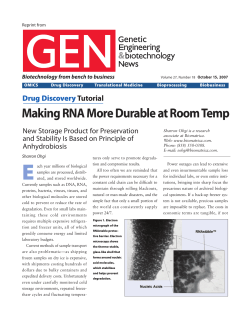Making RNA More Durable at Room Temp