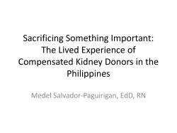 Sacrificing Something Important: The Lived Experience of