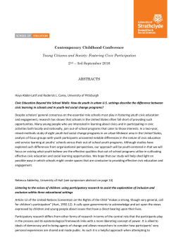 Contemporary Childhood Conference 2016 abstracts