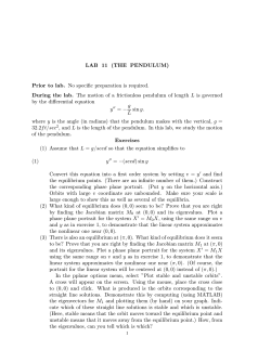 LAB 11 (THE PENDULUM) Prior to lab. No specific