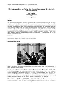 Media Lingua Franca: Fixity, Novelty, and Vernacular Creativity in