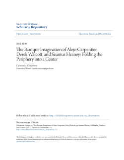 The Baroque Imagination of Alejo Carpentier, Derek Walcott, and