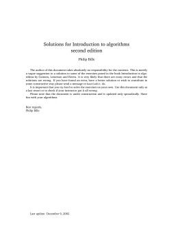 Solutions for Introduction to algorithms second edition