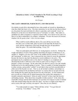 Alienation as Satire: A Fool`s Paradise in The World According to Garp
