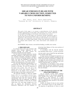 shear stresses in beams with variable cross section, subjected to
