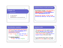 Arrhenius theory of acids and bases