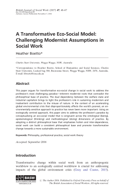 A Transformative Eco-Social Model: Challenging