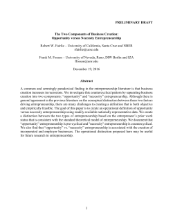 PRELIMINARY DRAFT The Two Components of Business Creation