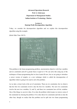 Advanced Operations Research