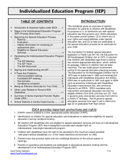 Individualized Education Program (IEP) Handbook