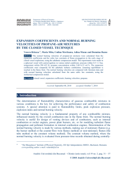 EXPANSION COEFFICIENTS AND NORMAL BURNING