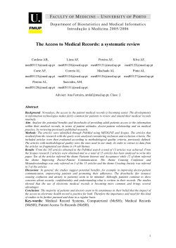 The Access to Medical Records: a systematic review