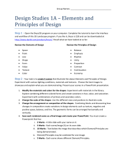 Design Studies 1A &ndash; Elements and Principles of Design