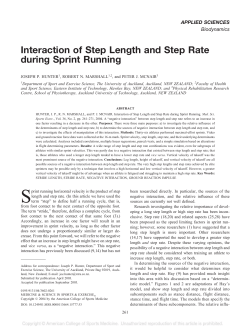 Interaction of Step Length and Step Rate during Sprint Running
