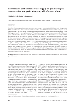 The effect of post-anthesis water supply on grain nitrogen
