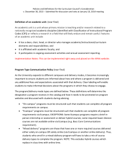 Definition of an academic unit: (near final) An academic unit is a unit