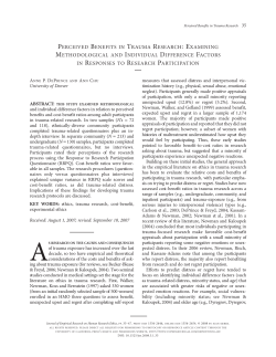perceived benefits in trauma research