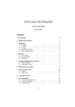 Of the Usage of the Sliding Rule