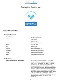 Giving the Basics, Inc. - GKCCF Nonprofit Search