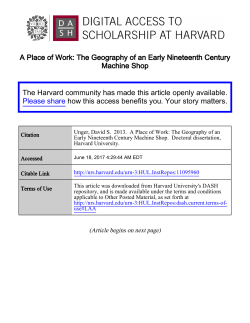 A Place of Work: The Geography of an Early Nineteenth Century