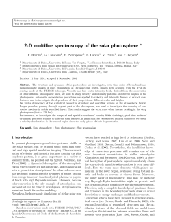 2-D multiline spectroscopy of the solar photosphere ?