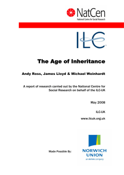 The Age of Inheritance - International Longevity Centre