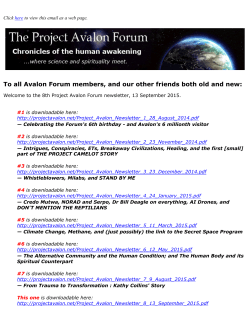 Newsletter PDF - Project Avalon