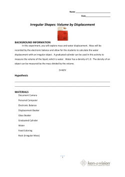 Irregular Shapes: Volu Irregular Shapes: Volume by Displacement