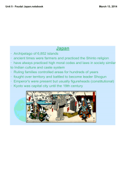 Unit 5 - Feudal Japan.notebook