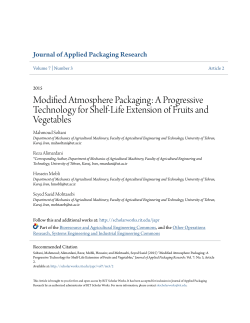 Modified Atmosphere Packaging: A Progressive Technology for
