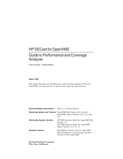 HP DECset for OpenVMS Guide to Performance and Coverage