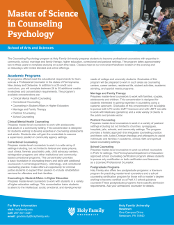 Master of Science in Counseling Psychology