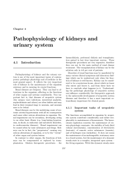 Pathophysiology of kidneys and urinary system
