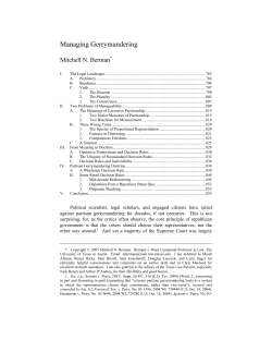Managing Gerrymandering - Penn Law: Legal Scholarship Repository