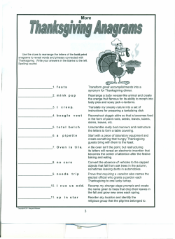 More Thanksgiving Anagrams