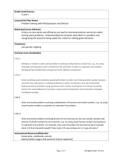 Problem Solving with Multiplication and Division