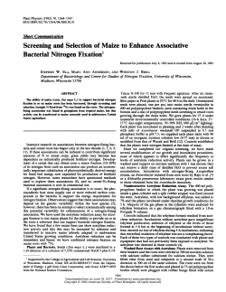 Screeiing and Selection of Maize to Enhance Associative