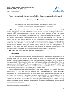 Factors Associated with the Use of Video Games: Aggression
