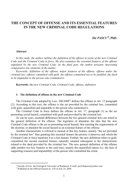 the concept of offense and its essential features in the new criminal