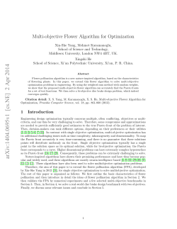 Multi-objective Flower Algorithm for Optimization