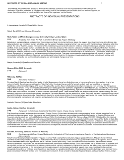 Individual Abstracts - Society for American Archaeology