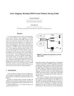 Active Mapping: Resisting NIDS Evasion Without Altering Traffic Site
