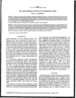 The Late Prehistoric Period in the Mackenzie Valley