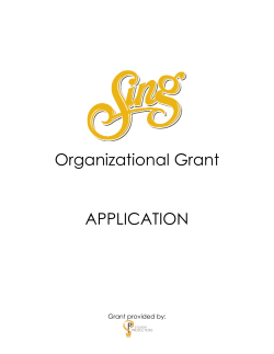Organizational Grant APPLICATION