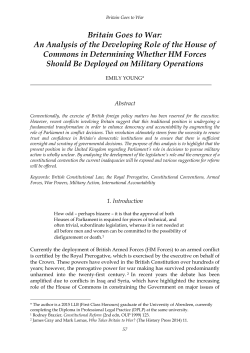Britain Goes to War: An Analysis of the