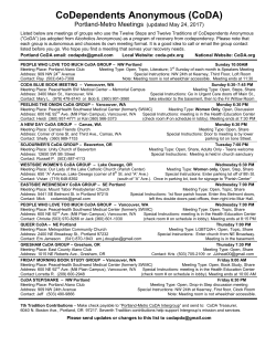 complete, printable meeting schedule