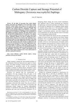 Carbon Dioxide Capture and Storage Potential of Mahogany