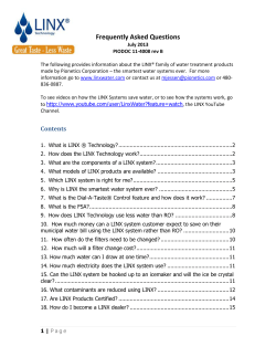 LINX &ndash; FAQ`S - LINX Drinking Water Systems