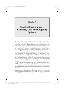 Climates, Soils and Cropping Systems